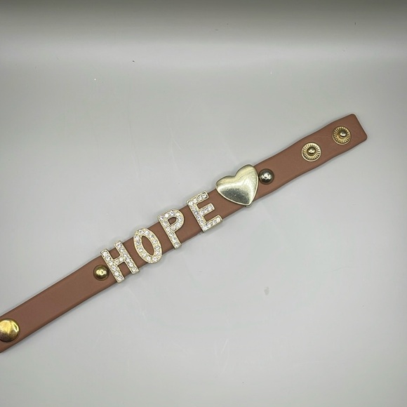 Jewelry - Brown HOPE Bracelet with Heart Charm